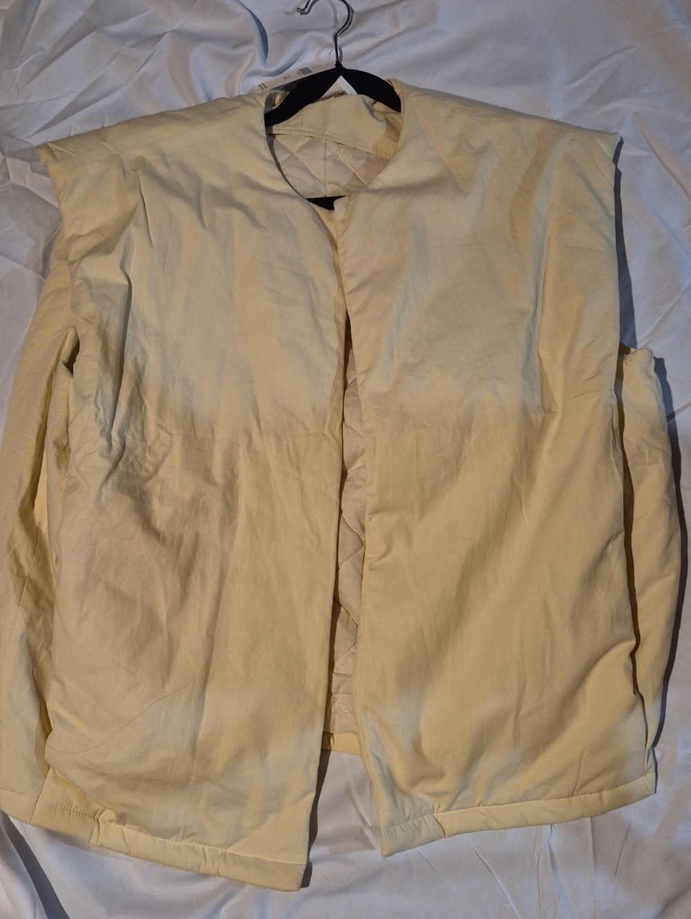 Women's Pale Yellow Quilted Sleeveless Vest